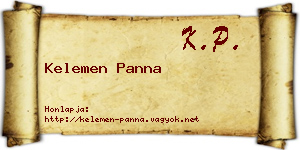 Kelemen Panna névjegykártya